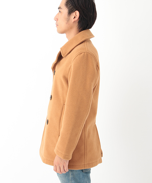 SEVENDAYS=SUNDAY（セブンデイズサンデイ）の「ボンディングメルトン　ピーコート（ピーコート・メンズ・ネイビー/キャメル/チャコールグレー・SMALL/LARGE/MEDIUM）」の5枚目の写真