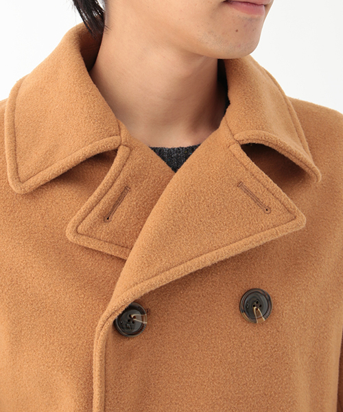 SEVENDAYS=SUNDAY（セブンデイズサンデイ）の「ボンディングメルトン　ピーコート（ピーコート・メンズ・ネイビー/キャメル/チャコールグレー・SMALL/LARGE/MEDIUM）」の7枚目の写真