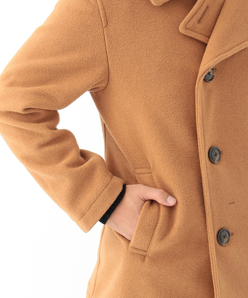 SEVENDAYS=SUNDAY（セブンデイズサンデイ）の「ボンディングメルトン　ピーコート（ピーコート・メンズ・ネイビー/キャメル/チャコールグレー・SMALL/LARGE/MEDIUM）」の8枚目の写真