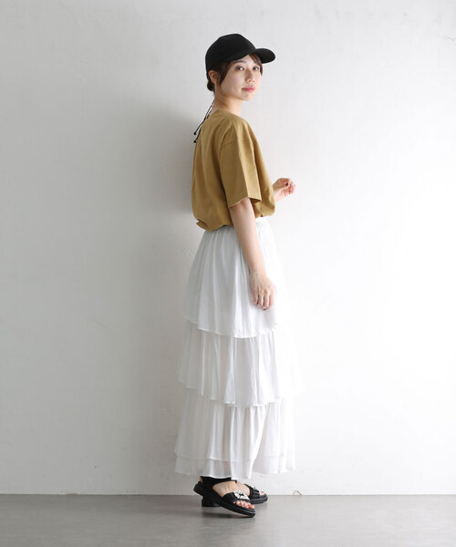 La TOTALITE（ラトータリテ）の「【Munich/ミューニック】cotton jersey（Tシャツ/カットソー・レディース・ホワイト/チャコールグレー/キャメル/ラベンダー・FREE）」の12枚目の写真