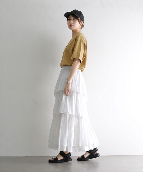 La TOTALITE（ラトータリテ）の「【Munich/ミューニック】cotton jersey（Tシャツ/カットソー・レディース・ホワイト/チャコールグレー/キャメル/ラベンダー・FREE）」の13枚目の写真