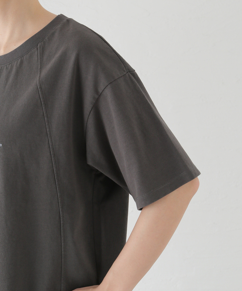 La TOTALITE（ラトータリテ）の「【Munich/ミューニック】cotton jersey（Tシャツ/カットソー・レディース・ホワイト/チャコールグレー/キャメル/ラベンダー・FREE）」の20枚目の写真