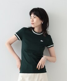 ◆【LACOSTE】スリムフィットリブ衿Tシャツ