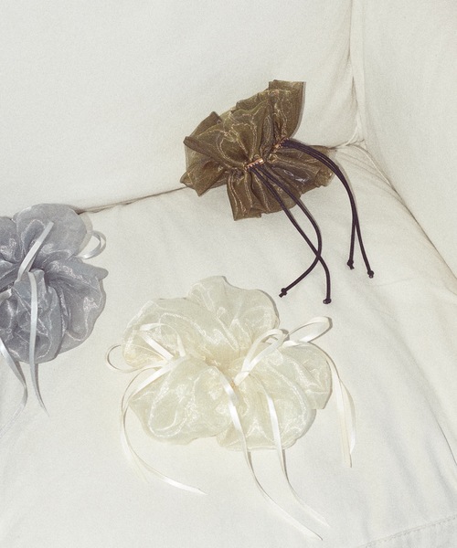 GOLDY（ゴールディ）の「ドローストリング シアー シュシュ（シュシュ・レディース・カーキ/ブラック/ブルー/グレー/ホワイト・FREE）」の19枚目の写真