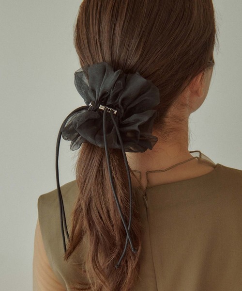 GOLDY（ゴールディ）の「ドローストリング シアー シュシュ（シュシュ・レディース・カーキ/ブラック/ブルー/グレー/ホワイト・FREE）」の10枚目の写真