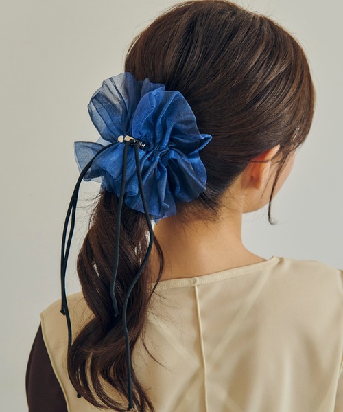 GOLDY（ゴールディ）の「ドローストリング シアー シュシュ（シュシュ・レディース・カーキ/ブラック/ブルー/グレー/ホワイト・FREE）」の12枚目の写真