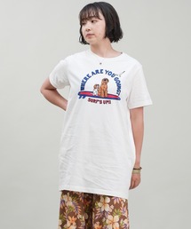 SURF'S up（サーフズアップ）の「SURF'S UP/サーフズアップ ワンピース 半袖 フロントプリント ポケット 243SU2OP040（ワンピース）」