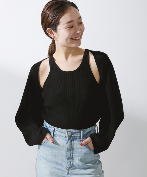 【新品】IENAイエナ　リブタンクトップ　ボーダー 新品】IENAイエナ リブタンクトップ ボーダー RIBタンクトップ