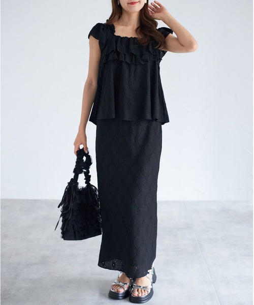 tocco closet(トッコ クローゼット)の「【ZOZO限定】ギャザーフリルチュールドロストバッグ(ショルダーバッグ・レディース・ブラック/アイボリー/ピンク・FREE)」の14枚目の写真