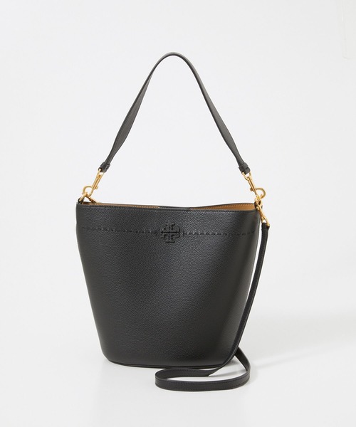 ECHELLE Liberte（エシェルリベルテ）の「TORY BURCH MCGRAW BUCKET BAG リーバーチ マックグロー バケットバッグ（ショルダーバッグ・レディース・ライトブラウン/ブラック・FREE）」の3枚目の写真