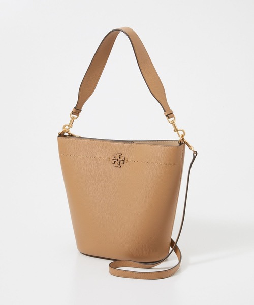 ECHELLE Liberte（エシェルリベルテ）の「TORY BURCH MCGRAW BUCKET BAG リーバーチ マックグロー バケットバッグ（ショルダーバッグ・レディース・ライトブラウン/ブラック・FREE）」の11枚目の写真