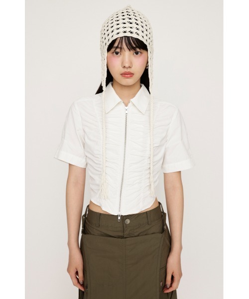バックオープン プルオーバー 半袖 シンプル 夏 トップス hr9523 バックオープンシアーカットトップス（カットソー/Tシャツ