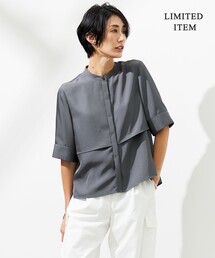洗える】 クリーンブロード クロップドブラウス（シャツ/ブラウス