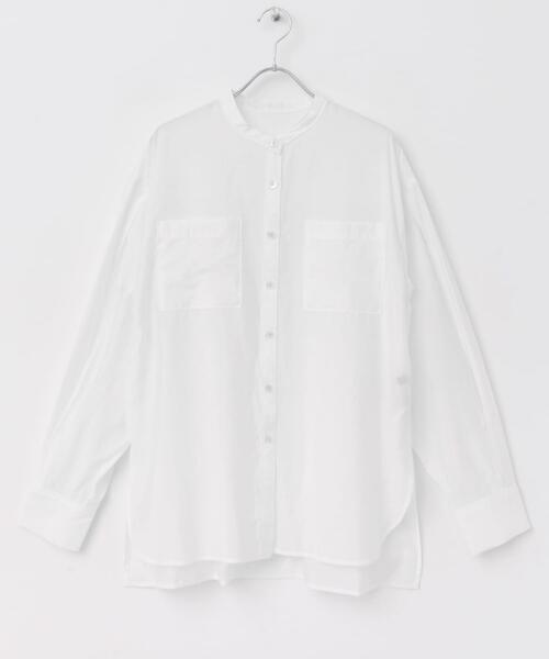 URBAN RESEARCH ROSSO WOMEN（アーバンリサーチ　ロッソ）の「シアーバンドカラーシャツ（シャツ/ブラウス・レディース・オレンジ/ブルー/ホワイト・FREE）」の2枚目の写真