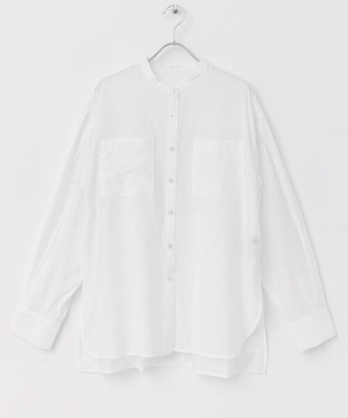 URBAN RESEARCH ROSSO WOMEN（アーバンリサーチ　ロッソ）の「シアーバンドカラーシャツ（シャツ/ブラウス・レディース・オレンジ/ブルー/ホワイト・FREE）」の8枚目の写真