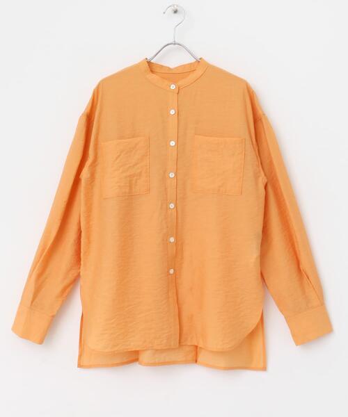 URBAN RESEARCH ROSSO WOMEN（アーバンリサーチ　ロッソ）の「シアーバンドカラーシャツ（シャツ/ブラウス・レディース・オレンジ/ブルー/ホワイト・FREE）」の10枚目の写真
