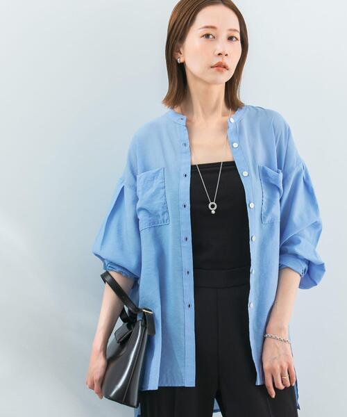 URBAN RESEARCH ROSSO WOMEN（アーバンリサーチ　ロッソ）の「シアーバンドカラーシャツ（シャツ/ブラウス・レディース・オレンジ/ブルー/ホワイト・FREE）」の12枚目の写真