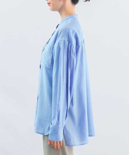 URBAN RESEARCH ROSSO WOMEN（アーバンリサーチ　ロッソ）の「シアーバンドカラーシャツ（シャツ/ブラウス・レディース・オレンジ/ブルー/ホワイト・FREE）」の14枚目の写真