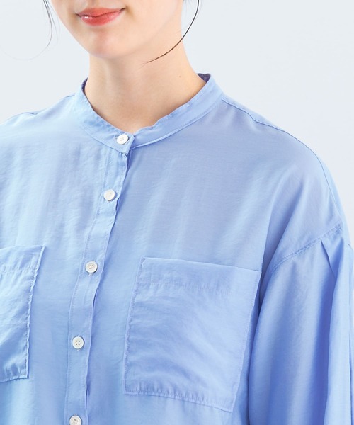 URBAN RESEARCH ROSSO WOMEN（アーバンリサーチ　ロッソ）の「シアーバンドカラーシャツ（シャツ/ブラウス・レディース・オレンジ/ブルー/ホワイト・FREE）」の16枚目の写真