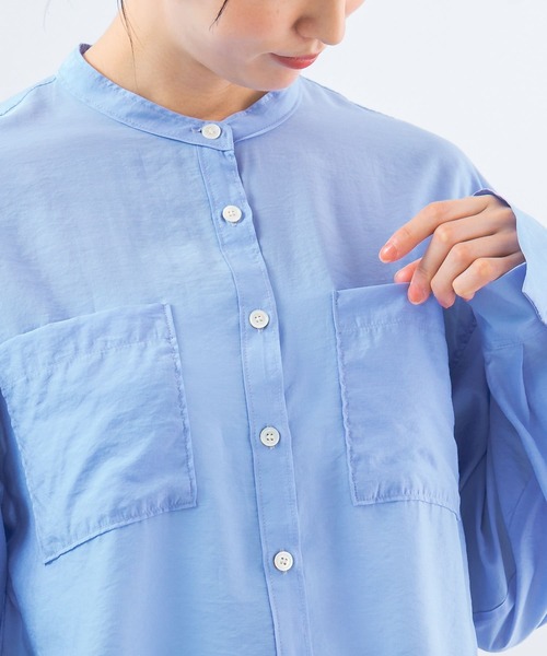 URBAN RESEARCH ROSSO WOMEN（アーバンリサーチ　ロッソ）の「シアーバンドカラーシャツ（シャツ/ブラウス・レディース・オレンジ/ブルー/ホワイト・FREE）」の17枚目の写真