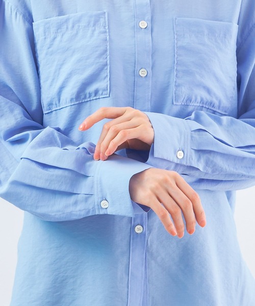 URBAN RESEARCH ROSSO WOMEN（アーバンリサーチ　ロッソ）の「シアーバンドカラーシャツ（シャツ/ブラウス・レディース・オレンジ/ブルー/ホワイト・FREE）」の18枚目の写真