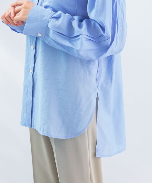 URBAN RESEARCH ROSSO WOMEN（アーバンリサーチ　ロッソ）の「シアーバンドカラーシャツ（シャツ/ブラウス・レディース・オレンジ/ブルー/ホワイト・FREE）」の21枚目の写真