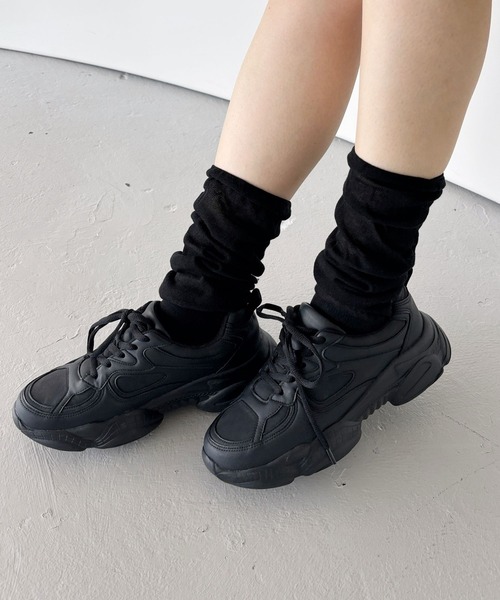 Heather（ヘザー）の「クシュクシュシアーSOX　129505（ソックス/靴下・レディース・ホワイト/グレー/ブラック・FREE）」の4枚目の写真