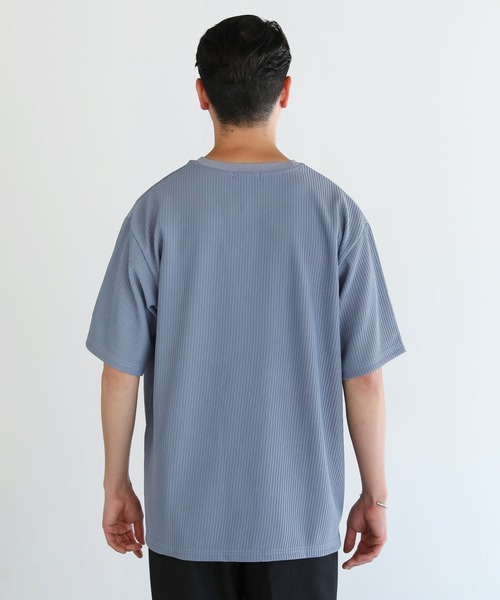 LIL VENDARS(リルヴェンダース)の「リップル/鹿の子ポンチ ルーズベーシック半袖カットソー(Tシャツ/カットソー・メンズ・ブラック/ブルー/チャコール/モカ・M/L/XL)」の21枚目の写真