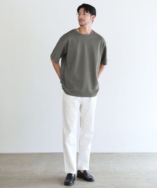 LIL VENDARS(リルヴェンダース)の「リップル/鹿の子ポンチ ルーズベーシック半袖カットソー(Tシャツ/カットソー・メンズ・ブラック/ブルー/チャコール/モカ・M/L/XL)」の11枚目の写真