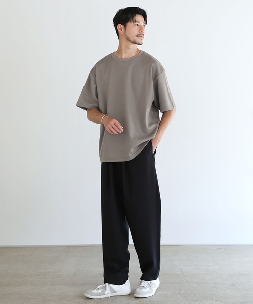 LIL VENDARS(リルヴェンダース)の「リップル/鹿の子ポンチ ルーズベーシック半袖カットソー(Tシャツ/カットソー・メンズ・ブラック/ブルー/チャコール/モカ・M/L/XL)」の14枚目の写真