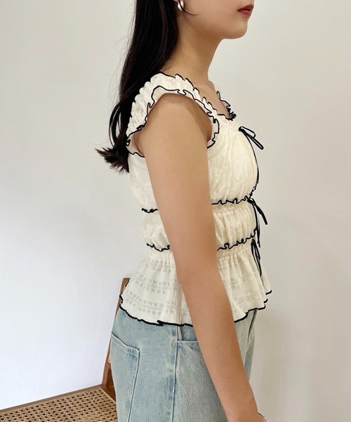 searoomlynn フリルビスチェ　ブラック　夏　レイヤード　タンクトップ searoomlynn フリルビスチェ ブラック 夏 レイヤード タンクトップ