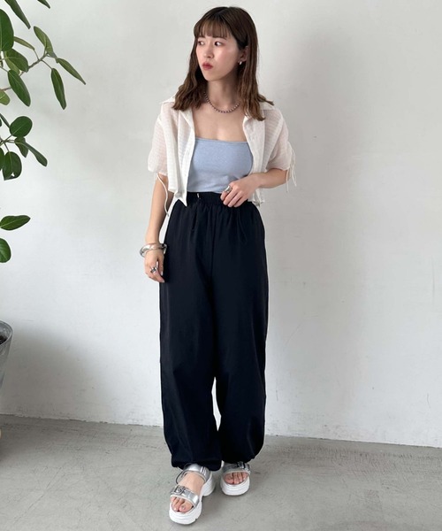 archives（アルシーヴ）の「ドロストハーフスリーブシャツ（シャツ/ブラウス・レディース・モカ/アイボリー/ブラック・MEDIUM）」の8枚目の写真