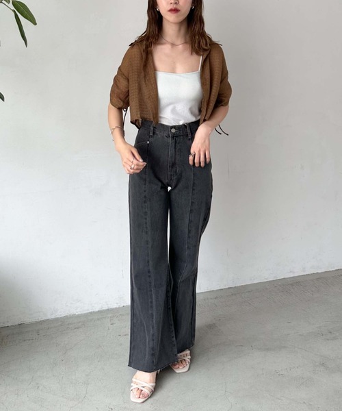 archives（アルシーヴ）の「ドロストハーフスリーブシャツ（シャツ/ブラウス・レディース・モカ/アイボリー/ブラック・MEDIUM）」の18枚目の写真