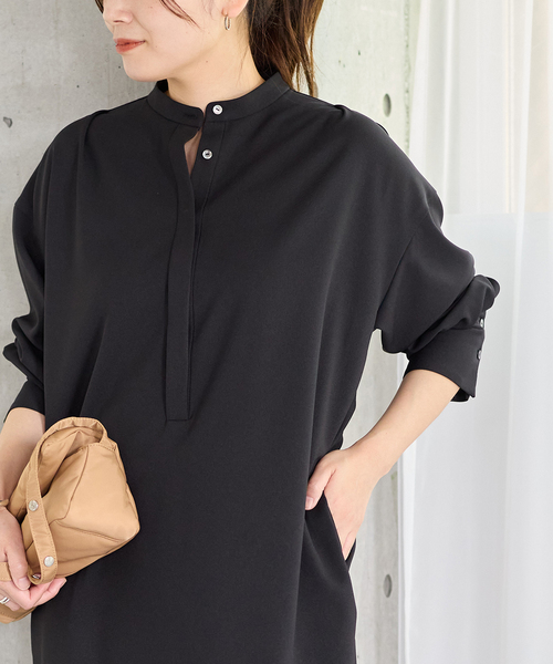 JOURNAL STANDARD（ジャーナルスタンダード）の「ウーリッシュツイルワンピース（ワンピース・レディース・チャコールグレー/ブラック/アイボリー・FREE）」の12枚目の写真