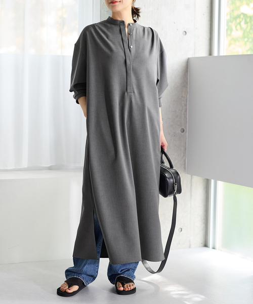 JOURNAL STANDARD（ジャーナルスタンダード）の「ウーリッシュツイルワンピース（ワンピース・レディース・チャコールグレー/ブラック/アイボリー・FREE）」の17枚目の写真