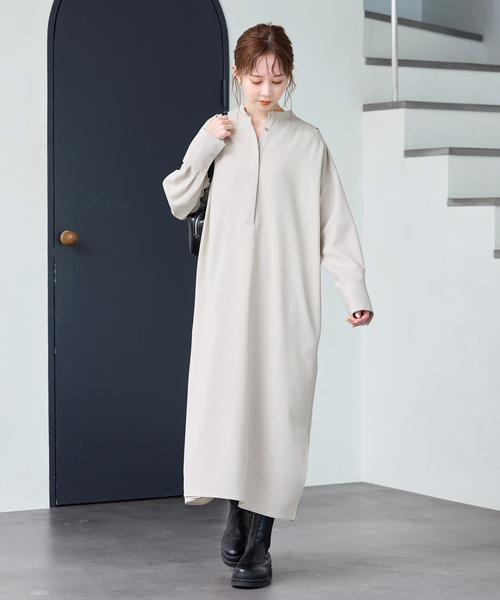 JOURNAL STANDARD（ジャーナルスタンダード）の「ウーリッシュツイルワンピース（ワンピース・レディース・チャコールグレー/ブラック/アイボリー・FREE）」の22枚目の写真