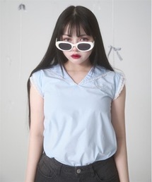 ブラウス シャツ ＦＢロゴサテンブラウス レディース Fickle Bebe ブラウス シャツ FBロゴサテンブラウス