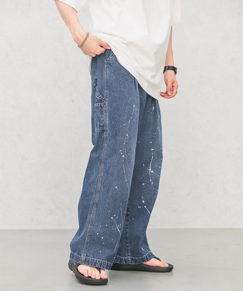 GRANCY】ZipDesign Buggy DenimPants ブルー