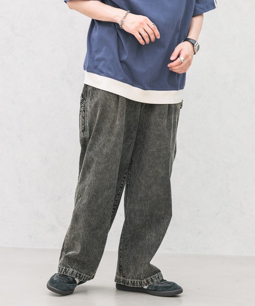 セール】wide painter buggy denim pants/ヴィンテージライクデニム