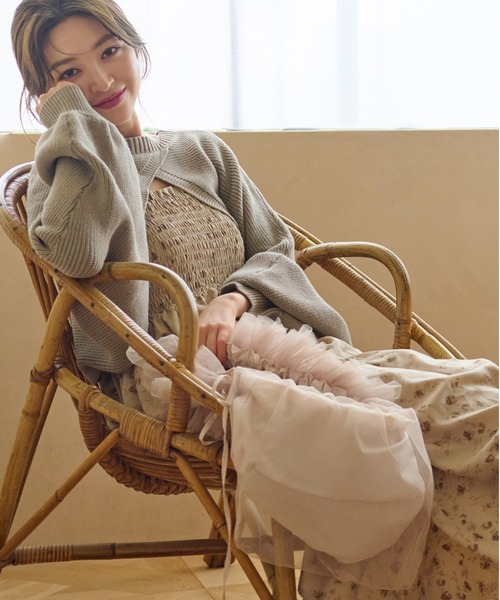 mysty woman（ミスティウーマン）の「チュールシャーリングBAG　145348（ショルダーバッグ・レディース・グレー/ライトベージュ/グリーン・FREE）」の3枚目の写真