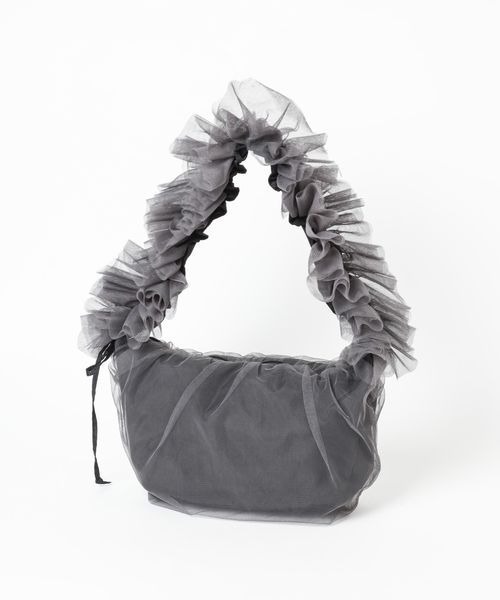 mysty woman（ミスティウーマン）の「チュールシャーリングBAG　145348（ショルダーバッグ・レディース・グレー/ライトベージュ/グリーン・FREE）」の14枚目の写真