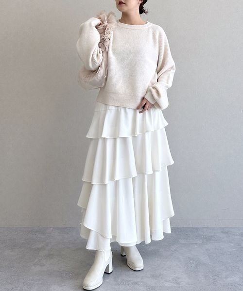 mysty woman（ミスティウーマン）の「チュールシャーリングBAG　145348（ショルダーバッグ・レディース・グレー/ライトベージュ/グリーン・FREE）」の6枚目の写真