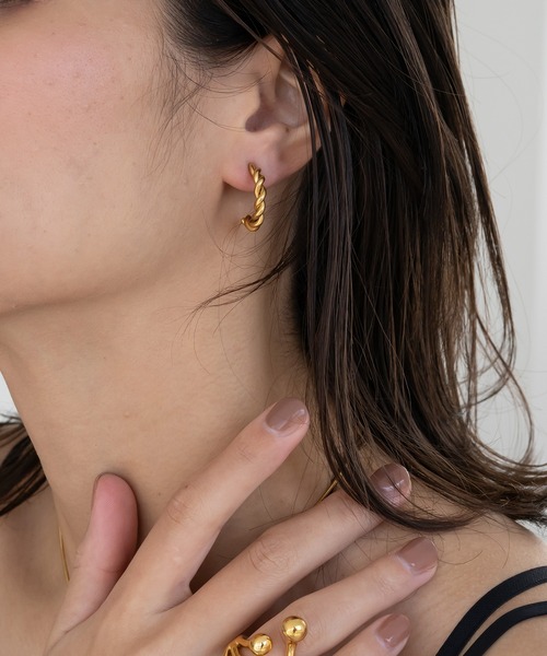 abaskdesign(アバスクデザイン)の「金属アレルギー対応 ツイストステンレスピアス S(ピアス(両耳用)・レディース・シルバー/ゴールド・FREE)」の21枚目の写真