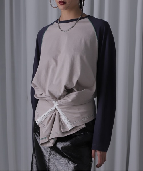 tシャツ (CREOLME)フロントホックラグランTシャツ レディース CREOLME（クレオルム）の「(CREOLME)フロントホックラグランT