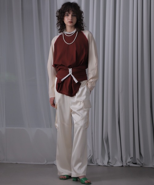 tシャツ (CREOLME)フロントホックラグランTシャツ レディース CREOLME（クレオルム）の「(CREOLME)フロントホックラグランT