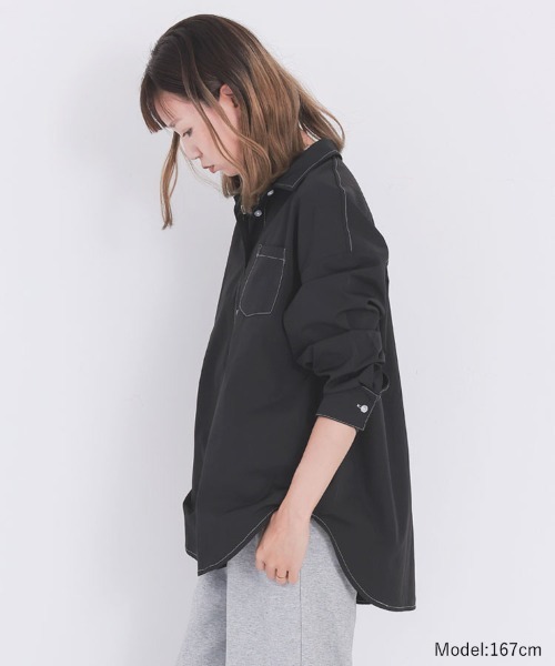 pufe(ピュフェ)の「【pufe】撥水ベーシックシャツ(シャツ/ブラウス・レディース・ブラック/ホワイト・ONE)」の5枚目の写真