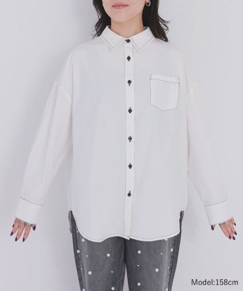 pufe(ピュフェ)の「【pufe】撥水ベーシックシャツ(シャツ/ブラウス・レディース・ブラック/ホワイト・ONE)」の13枚目の写真