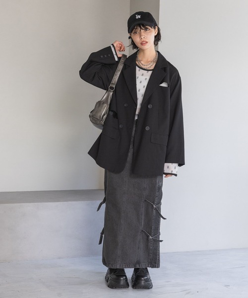 PAGEBOY(ページボーイ)の「サイドベルトデニムスカート(デニムスカート・レディース・ブルー/ブラック・SMALL/MEDIUM)」の8枚目の写真
