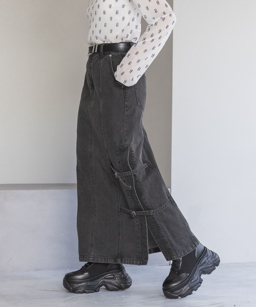 PAGEBOY(ページボーイ)の「サイドベルトデニムスカート(デニムスカート・レディース・ブルー/ブラック・SMALL/MEDIUM)」の11枚目の写真