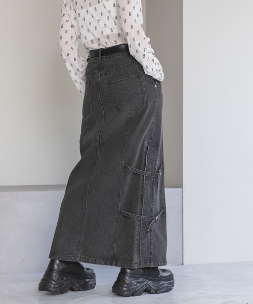 PAGEBOY(ページボーイ)の「サイドベルトデニムスカート(デニムスカート・レディース・ブルー/ブラック・SMALL/MEDIUM)」の15枚目の写真